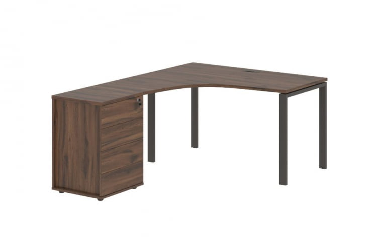 Стол эргономичный с тумбой левый ЕДИС ЕУCЕТ 1318 Л Дуб Денвер темный Мокко / EDIS EUCET L_0