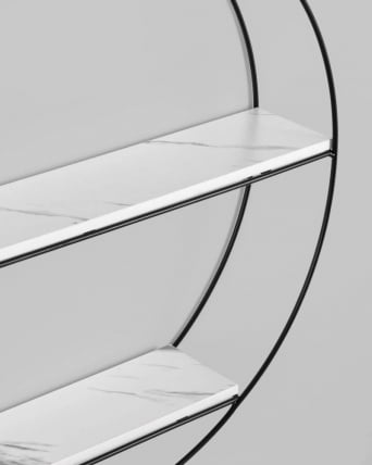 Полка Луна черная Белый мрамор / Luna_3