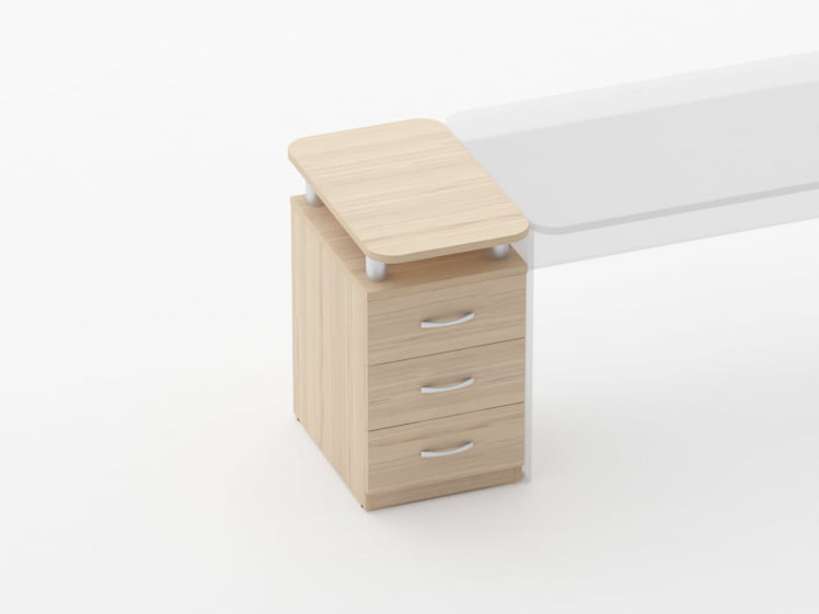 Тумба приставная на 3 ящика с проставками Глассй 3.10.16 Орех / Glassy_1