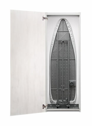 Шкаф со встроенной гладильной доской Ирон Слим (левый) Беленый дуб / Iron Slim_0