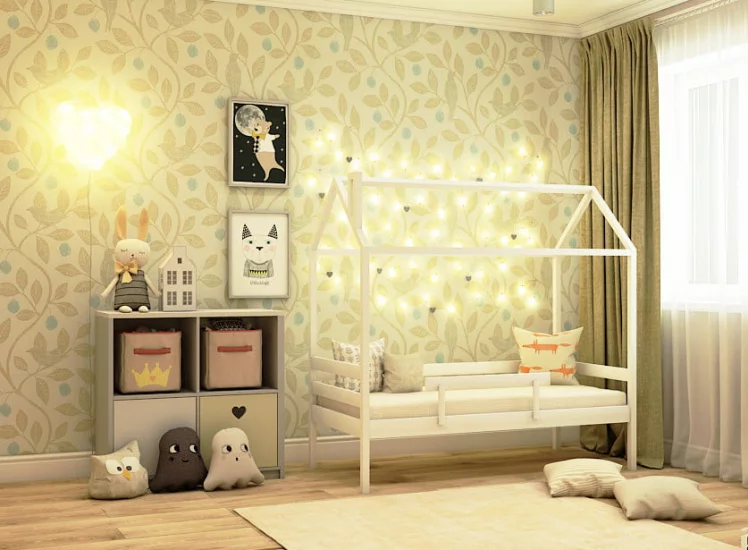 Кровать-домик РооРоом кд-1 с бортиком Белый / RooRoom_0