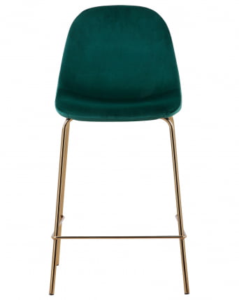 Стул полубарный Валенсия велюр Зеленый золотые ножки_3