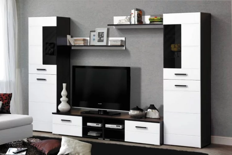 Набор мебели для гостиной Грация 1.6 МДФ матовый Венге/Белый_0