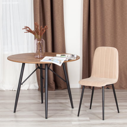 Стул АРC Велюр/металл , 46 х 52 х 88 см, бежевый/черный / ARC_8