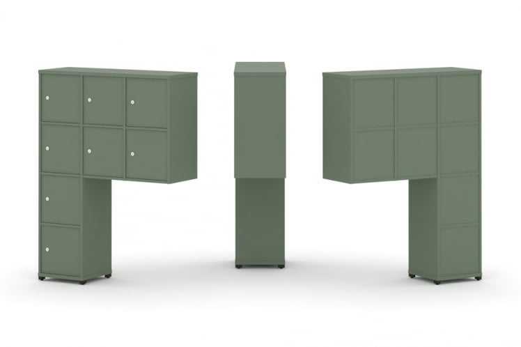 Надставка на стол высокая односторонняя + задняя стенка (8 шт.) + распашной фасад (8 шт.) CОНCЕПТ CН.ОНВ-010 Кобо Черный металл / CONCEPT CN.ONV-010_0