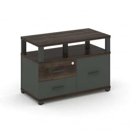 Тумба приставная сервисная с надставкой широкой CОНCЕПТ CН.ТСР-003 Б/В Дуб Мали Антрацит / CONCEPT CN.TSR-003 B/W_0
