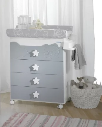 Комод Микуна Долсе Лусе пеленальный Б-1673 вхите/грей / Micuna Dolce Luce B-1673 white/grey_1