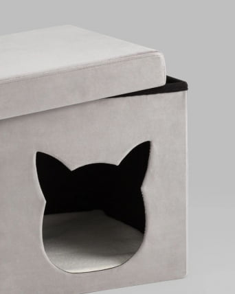 Пуф складной с ящиком Сторе Пет серый / Store Pet_5