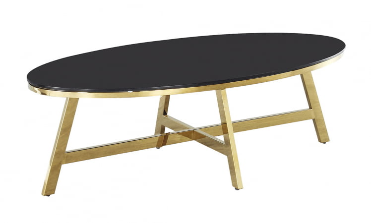 Журнальный стол АЛЬБА 100кс50 Золото (стекло черное) / 100x50_0