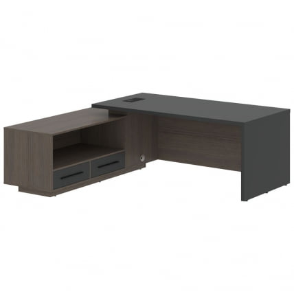 Стол руководителя левый ВЕЛИОН ВCТ 2119 Л Яшма черный Дуб Сильвер / VELION VCT L_0