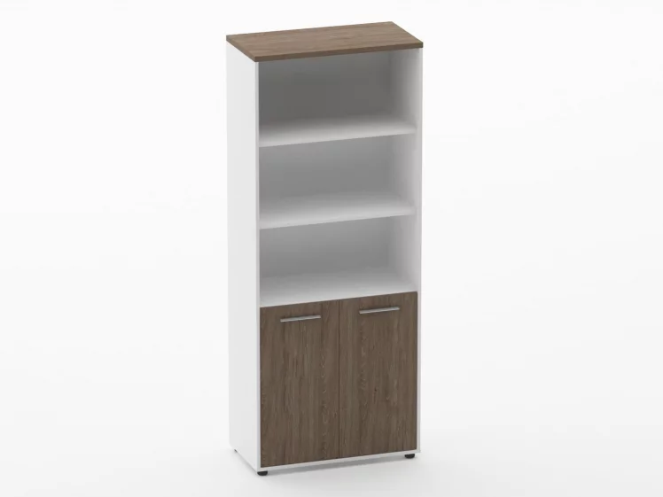 Шкаф 4 широкий верх открытый, низ закрытый Дека 10.19.111 Дуб Верцаска/Белый / Deka_0