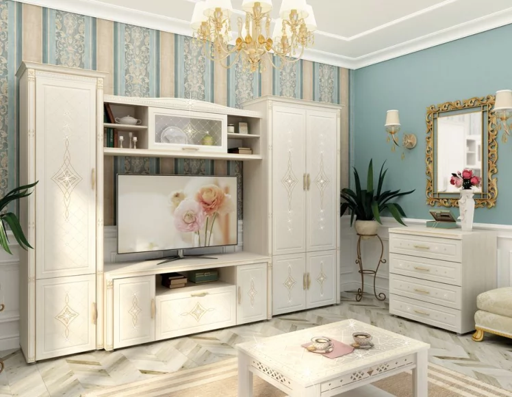 Полка навесная Венеция 32.27 Сосна Астрид Ваниль_6