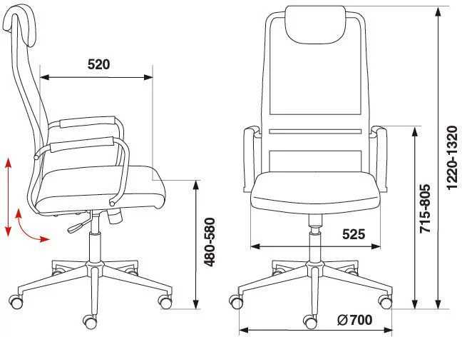 Кресло руководителя Бюрократ КБ-9Н/ЕCО/ОР-12 / KB-9N/ECO/OR-12_5