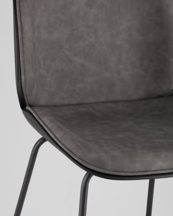 Стул барный Беетле Лите ПУ со спинкой Серый / Beetle Lite PU_7