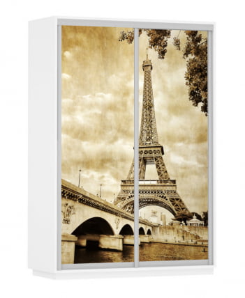 Шкаф-купе двухдверный Экспресс Дуо 1600х2200х Париж/Белый снег / 1600х2200h_0