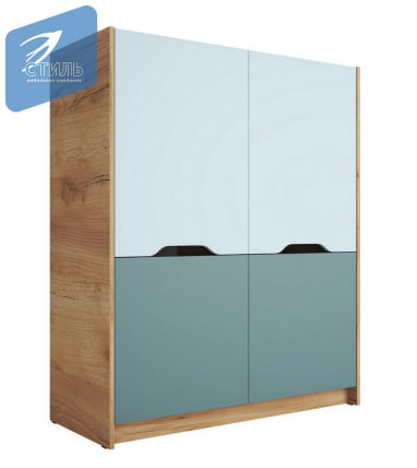 Шкаф РИCХ ШК-004 Миндаль/Глиняный серый/дуб крафт золотой / RICH_2