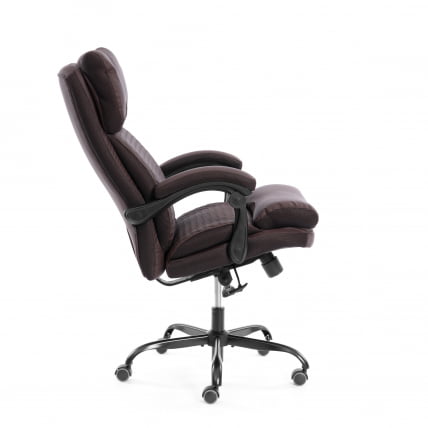 Кресло руководителя Чиеф металБЛ кож/зам/ткань, коричневый/коричневый стеганный, 36-36/36-36 стеганный/ТВ-24 / Chief metalBL стеганный/TW-24_2