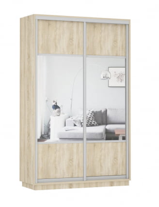 Шкаф-купе двухдверный Экспресс Дуо Комби 1400х2200х Дуб сонома / 1400х2200h_0