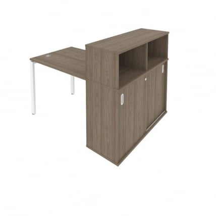 Рабочая станция с опорным шкафом-купе Метал Сйстем Б.РС-СШК-3.1 Вяз/Белый / Metal System_0
