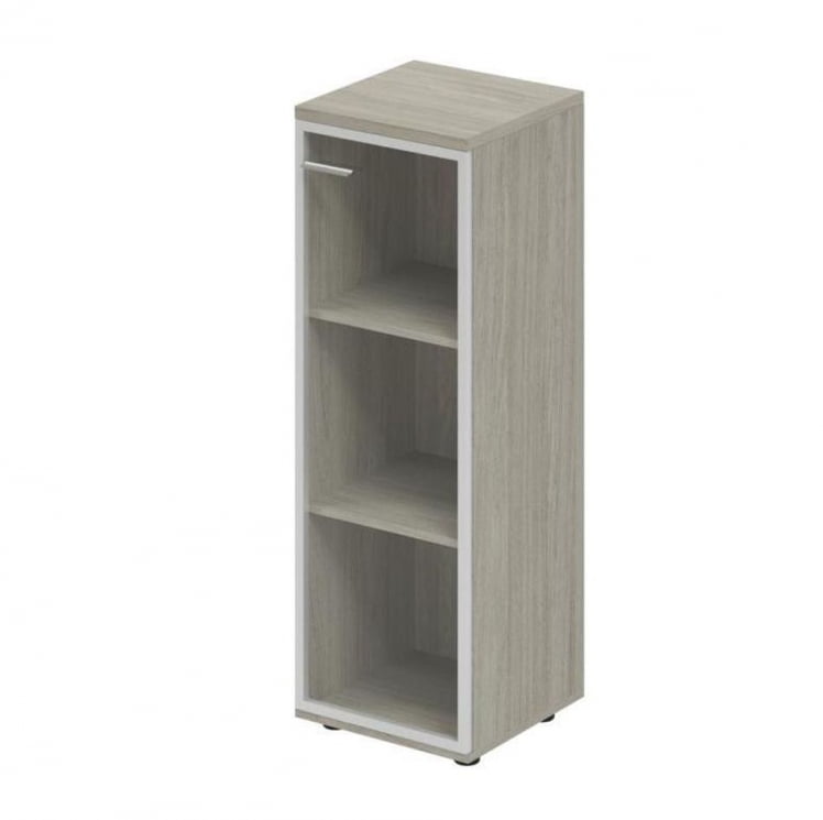 Шкаф средний со стеклом, задняя стенка ЛДСП (правый) Винг ВН.812.ОЛ.АЛ.Р Дуб светлый / Wing WN.812.OL.AL.R_0