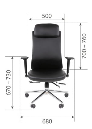 Офисное кресло CХАИРМАН 500 ЛЮКС (ЛУКС) ЭКО экокожа Черный / CHAIRMAN (LUX)_19