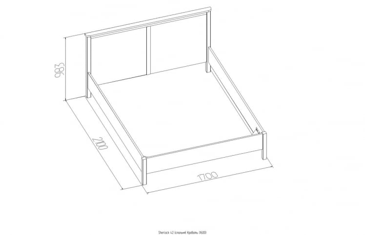 Кровать (1600) Шерлоcк 42 Орех шоколадный (спальня) / Sherlock_2