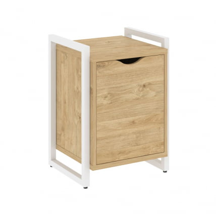 Тумба на регулируемых опорах с распашным фасадом ЛОФТ ВР.Л-Т2.О Металл белый Тиквуд светлый / LOFT VR.L-T2.O_0