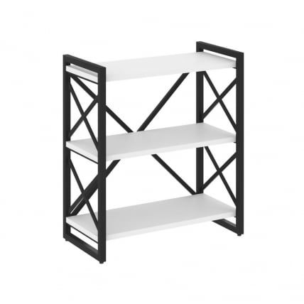 Стеллаж на регулируемых опорах - 3 полки ЛОФТ ВР.Л-МСТ.О-3.8 Металл черный Белый Бриллиант / LOFT VR.L-MST.O-3.8_0
