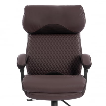Кресло руководителя Чиеф металБЛ кож/зам/ткань, коричневый/коричневый стеганный, 36-36/36-36 стеганный/ТВ-24 / Chief metalBL стеганный/TW-24_6