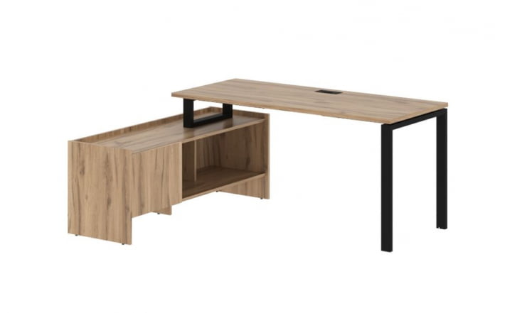 Стол с тумбой ЕДИС ЕУCТ 17614 Дуб Денвер светлый Черный / EDIS EUCT_0