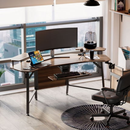 Стол для компьютера с подставкой под клавиатуру ЕУРЕКА ЕРК-АЕД-Е70ВН / EUREKA ERK-AED-E70WN_2