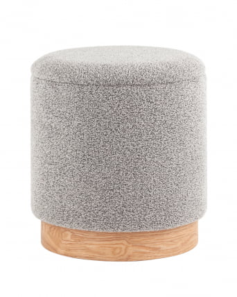 Пуф с ящиком Холли С букле серый / S_0