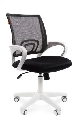 Кресло оператора CХАИРМАН 696 белый пластик (вхите) Черное / CHAIRMAN (white)_0