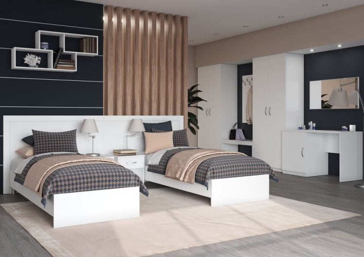 Комплект мебели для гостиничного номера Канн 02 Белый / Kann_0