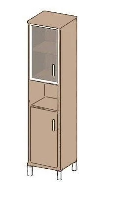 Стеллаж стекло в раме В431.9 Р Дуб девон / R_0