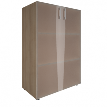 Шкаф книжный средний со стеклом без топа ЙАЛТА ЛТ-СТ 2.4 Акация Лорка / YALTA LT-ST_0