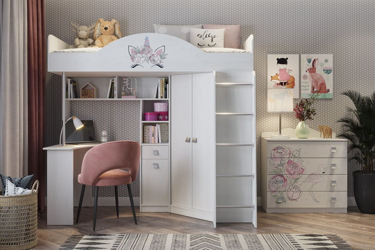 Детский комплекс Фэнтези МДФ-08 белый рамух / MDF-08_2