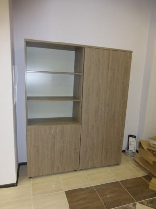 Шкаф высокий полуоткрытый Твин 16.16.141 Дуб Верцаска / Twin_2