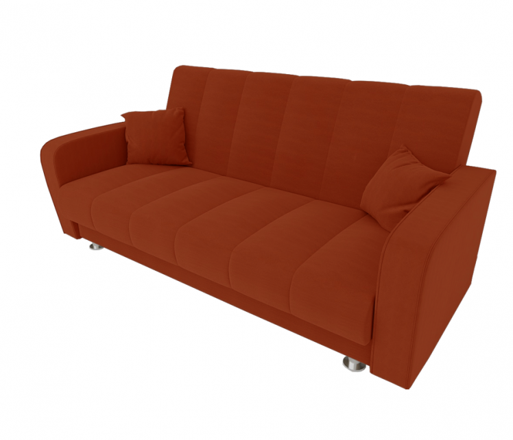 Диван Сидней Книжка (Берхоусе) Цвет фасада: Оранж Велюто 27; Тип: Прямой; Материал фасада: Металл/Велюр / (Berhouse)_0