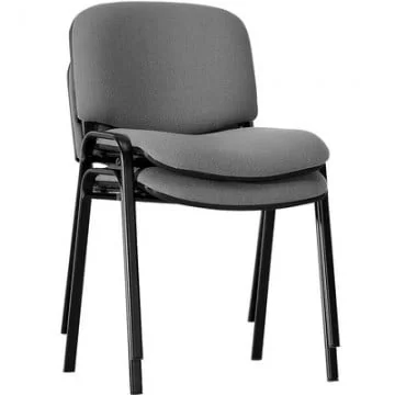 Стул для посетителей ЕЧаир Рио ИЗО чёрный ткань серая С-38 ТК-3 18541 / EChair Rio_0