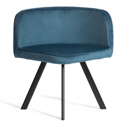 Комплект (стол, 4 стула) КУАДРОН (мод. ПТ14) Стол: МДФ/металл, стул: металл/велюр, 100х100х73 см, 69х56х71 см, Блуе (синий) ХЛР62/черный / QUADRON (mod. PT14) Blue HLR62/черный_5