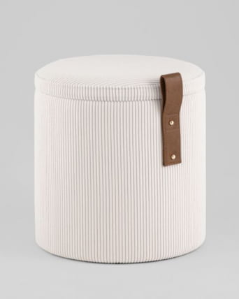 Пуф Руни КСС с ящиком вельвет белый / XS_4