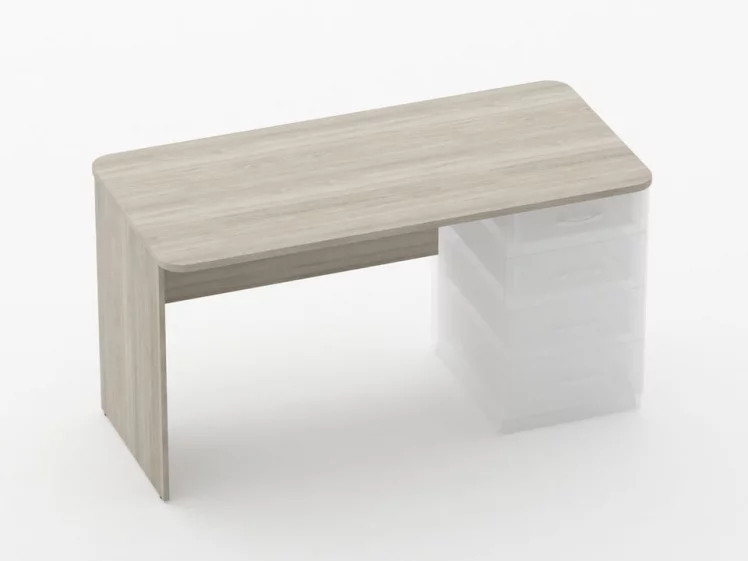 Стол прямой под встроенную тумбу Глассй 1.101.14Пр Дуб сантана светлый / Glassy_0