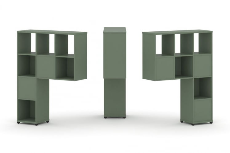 Надставка на стол высокая двухсторонняя + задняя стенка (5 шт.) CОНCЕПТ CН.ДНВ-003 Кобо Черный металл / CONCEPT CN.DNV-003_0