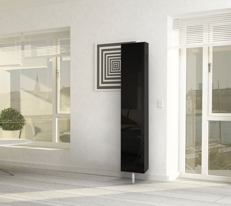 Поворотный шкаф в черном стекле Зоом Блаcк Черный / Zoom Black_0