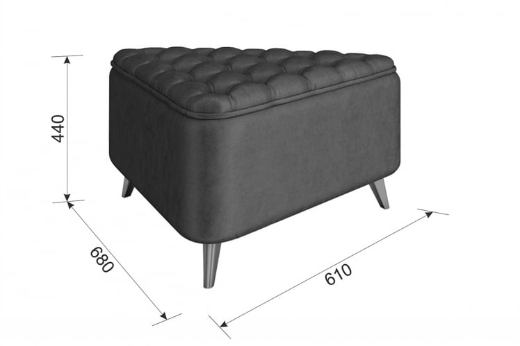 Пуф Трио 2 ПМ-002.2 галька (велюр) / PM-002.2_1