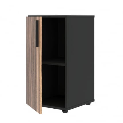 Шкаф-колонка с глухой малой дверью (левый) ВЕЛИОН ВЕНЕЕР ВРЛCС 40.1 Л Американский орех Яшма черная / VELION VENEER VRLCS L_1