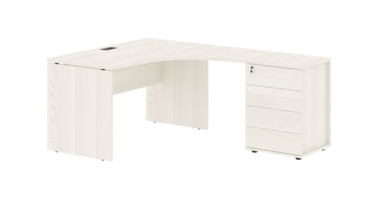 Стол эргономичный с тумбой правый ЕДИС ЕДCЕТ 1318 Р Ясень Траун Мокко / EDIS EDCET R_0