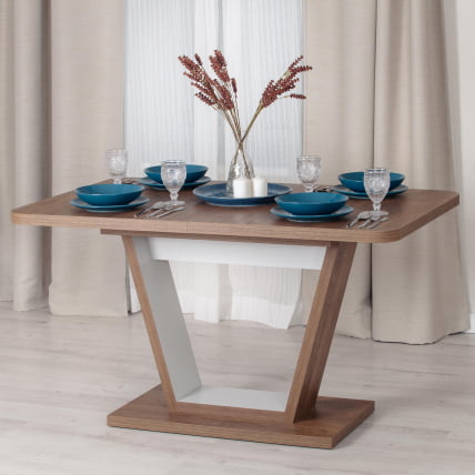 Стол обеденный ВОКС ЛДСП, 132-172кс85кс75,5 см, Дуб Канзас/Пепел / VOX 132-172x85x75,5_15