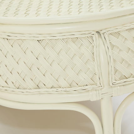 Комплект обеденный АНДРЕА ГРАНД (стол со стеклом+6 кресел+ подушки) ТCХ Вхите (белый), Ткань рубчик, цвет кремовый / ANDREA GRAND TCH White_9